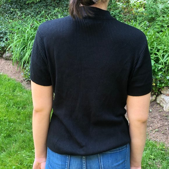 Vintage Black Sweater TShirt - Picture 3 of 4